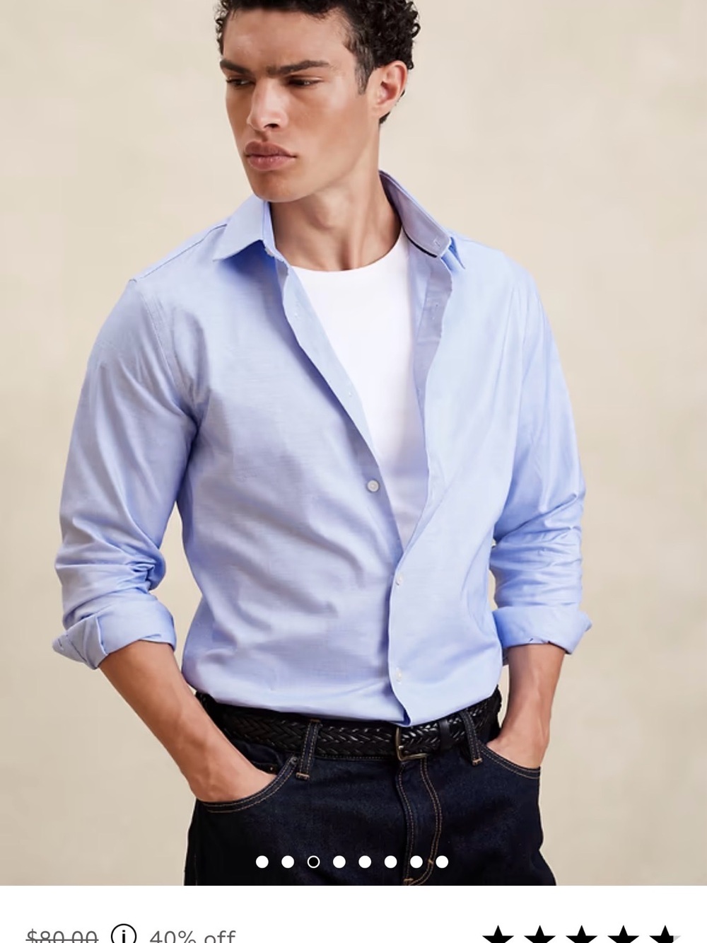 Banana Republic Light Blue Cotton Button-Down Shirt